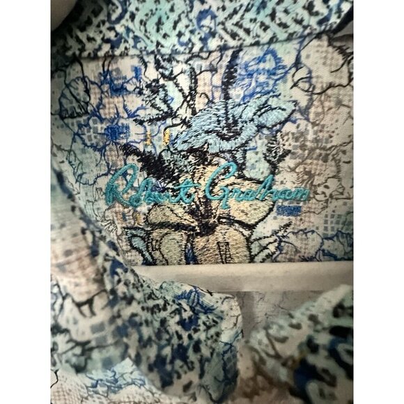 Robert Graham Radnor Multicolor Floral Men's Linen Cotton Shirt Size Small $198 - Picture 2 of 6